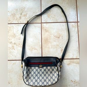 Gucci Monogram Crossbody Bag in Blue, White, Black